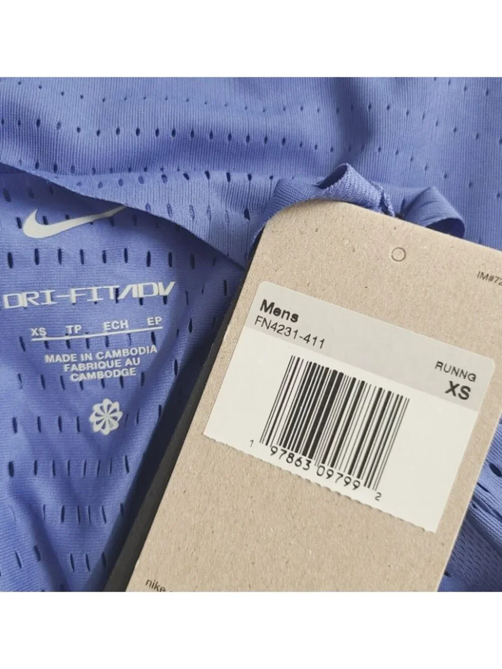 Nike Dri-Fit ADV Aeroswift Running Singlet FN4231-411 Size XS Comet Blue